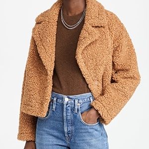 Stand Studio Sherpa Teddy Justine Coat Brown Tan